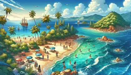 Poster tropical island in the sea © vorrex