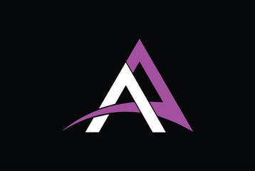 Luxury Letter A OR AA Logo Design. Elegant Geometric Line Curve Vector Logotype. Creative Monogram Logo Illustration.