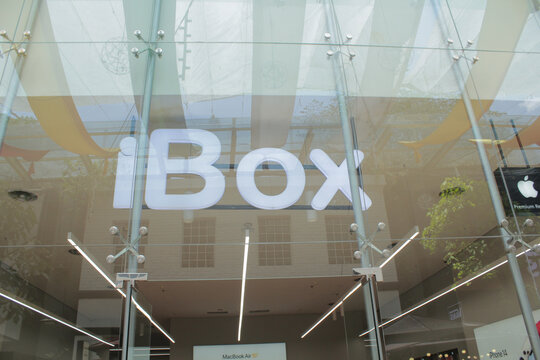 Bandung, Indonesia - October 18 2023 : iBox Store Front with Logo. iBox is the best Apple Premium Reseller in Indonesia which specialize itself in Apple products and many gadget accessories. 