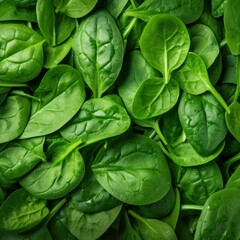 Fototapeta na wymiar Green Symphony: A Showcase of Fresh Baby Spinach Leaves
