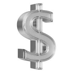 Dollar Symbol Silver 3d Render