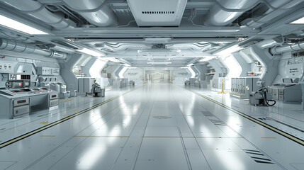 Aircraft Carrier's Expansive Hangar: The Vast Interior Space for Aircraft Operations at Sea