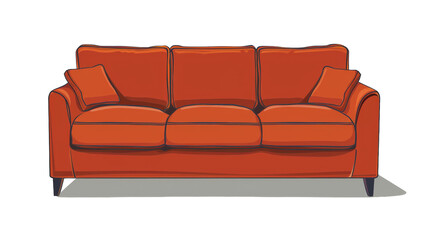 Contemporary Sofa Design vector on transparent background.