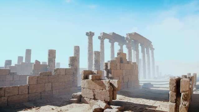 Ancient ruins of Ptolemais near Benghazi