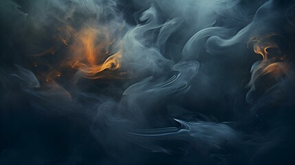 Abstract swirls of smoke in dark