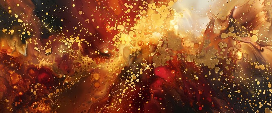 Liquid gold and fiery reds collide in a mesmerizing explosion of warmth and intensity.