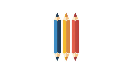 Pencils Flat Logo vector on transparent background.