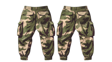 Camo Commando Cargo Pants Logo vector on transparent background.