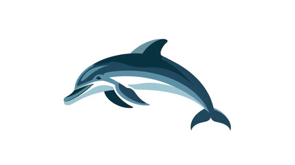 Minimalist Dolphin Logo vector on transparent background.