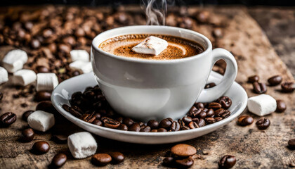 A Coffee and Marshmallow Treat          The character and all objects are fictitious, the image was created using the neural network  Runway ai