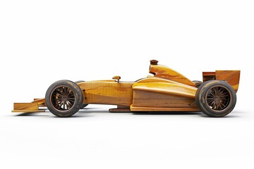 Race car made of wood with clipping path