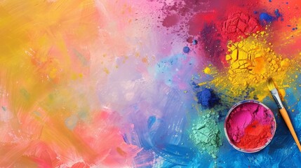an illustration of hand made background for holi with text space