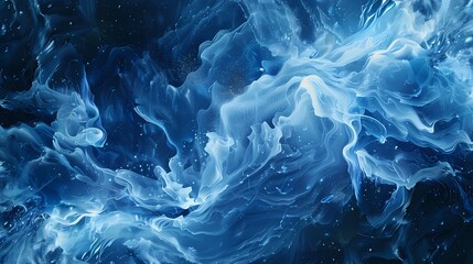 Liquid blue effect unfolding in a mesmerizing dance of textures, captured in high definition. - obrazy, fototapety, plakaty