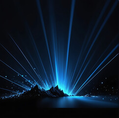 Fototapeta na wymiar blue spectrum lights tech black party club neon lights abstract wave technology background. ai