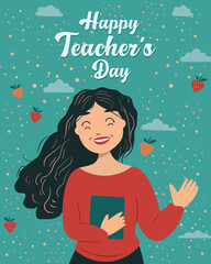Happy teacher's day vector illustration. 