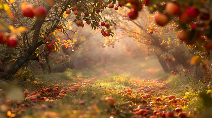 apple orchard views in autumn of world-class photographers