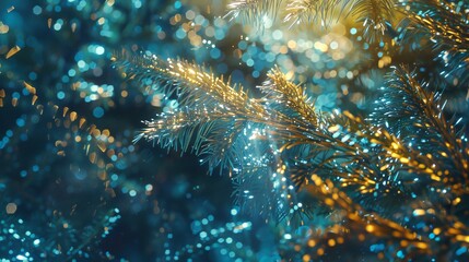 Glittering Forest: Shiny fir leaves catch the light, creating a mesmerizing macro scene.