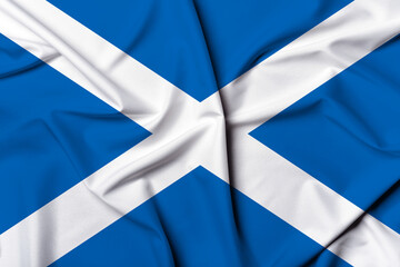 Beautifully waving and striped Scotland flag, flag background texture with vibrant colors and...