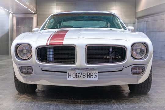 Bilbao, Spain-November 11, 2023: 1970 Pontiac Firebird (second generation) in indoor parking