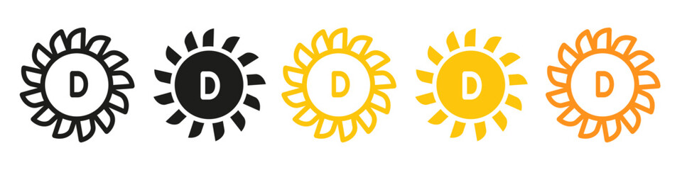 Sunlight Vitamin D Enrichment Icon for Health and Nutrient Absorption