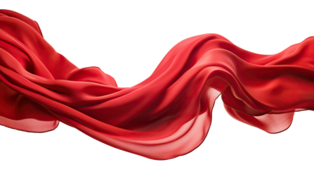Floating elegant red fabric, cut out