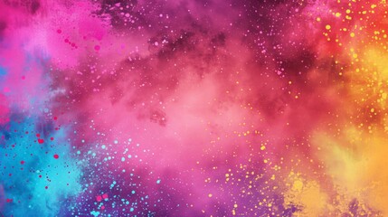 A background filled with dots of Holi colors, becoming less dense towards the center. Clear space for text in the center.