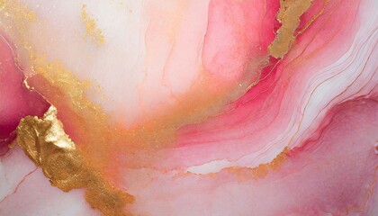 Studio photo of a Pink background texture pattern marble gold watercolor abstract wallpaper light