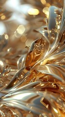 Metallic Mirage: Fir leaves shimmer with gold and silver particles, creating a mesmerizing dreamscape in macro.
