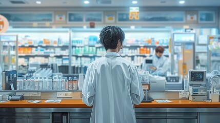 Obraz premium Illustrations, healthcare, medical professionals, hospitals, medical treatments