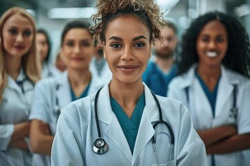 A diverse group of healthcare professionals. Generative AI.