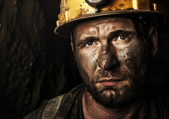 Oil pump worker portrait face with oil pump in background