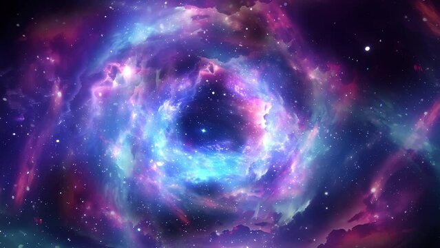 A digital artistic rendition of a nebula, with an array of colors that simulates a deep space cloud formation.