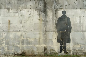 A man standing in front of a concrete wall - Powered by Adobe