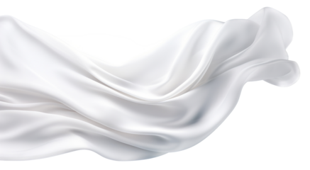 Floating elegant white fabric, cut out