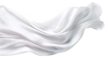 Fototapeten Floating elegant white fabric, cut out © Yeti Studio
