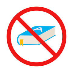 No Book Sign on White Background
