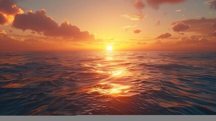 Breathtaking Sunrise Scenery Over the Expansive Ocean Horizon