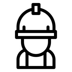 worker job outline icon and illustration