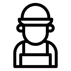 farmer outline icon and illustration