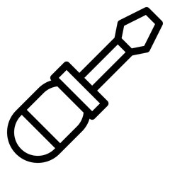 screwdriver outline icon and illustration