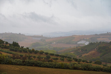 Abruzzo landscape during a cloudy day