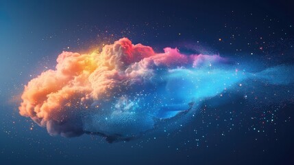 Cosmic Cloud Painting Iridescent Celestial Wonderscape