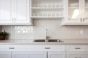 AI generated image photo of a comfortable modern kitchen room design indoors at home