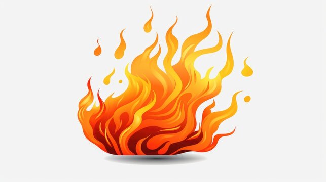 fire flames on white background