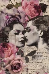 vintage gay women love letter collage - 779726180