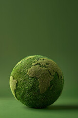 grass earth globe on a green background - 779726195