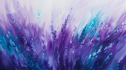 Lavender and turquoise dance in a graceful rhythm, creating a harmonious and serene abstract scene...