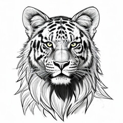 Tiger head logo illustration tattoo design element AI generated