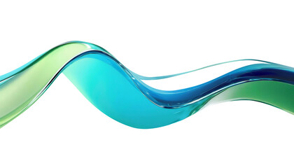 Obraz premium Abstract liquid glass shape with colorful reflections. Ribbon of curved water with glossy color wavy fluid motion. Chromatic dispersion flying and thin film spectral effect.