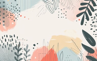 Naklejka premium Hand drawn style minimal background